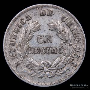 Chile. 1 Décimo 1879. 1/1 invertido. ... 