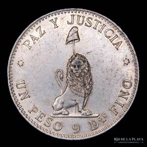 Paraguay. 1 Peso 1889. AG.900; 38.0mm; ... 