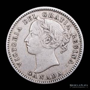 Canadá. 10 Cents 1883. Muy escasa. AG.925; ... 