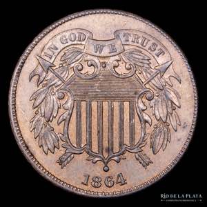USA. 2 Cents 1864. Union Shield. CU; 23mm; ... 