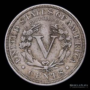 USA. 5 Cents 1886. Liberty Head. Muy escasa. ... 