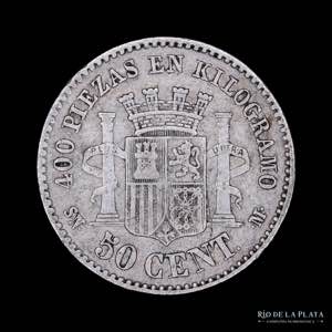 España. Gob. Provisional. 50 Céntimos 1869 ... 