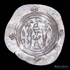 Sasánidas, Kushro II 591-628DC. AR Dracma ... 