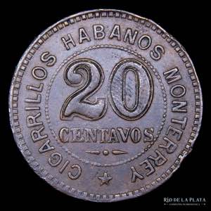 Argentina. Ficha. 20 Centavos. Habanos ... 