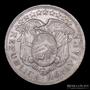 Bolivia. 50 Centavos 1902 MM. AG.900; 29mm; ... 