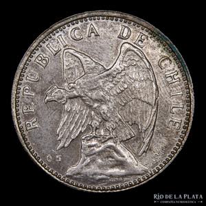 Chile. 2 Pesos 1927. AG.500; 33.0mm; 18.10g. ... 