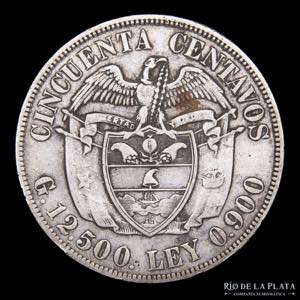 Colombia. 50 Centavos 1922. AG.900; 30.0mm; ... 
