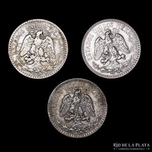 México. 50 Centavos 1921, 39 y 45. Lote x3. ... 