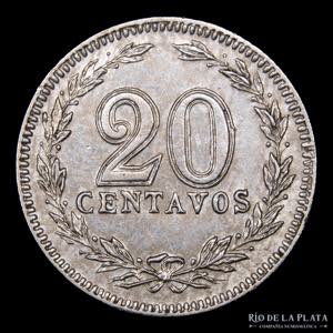 Argentina. 20 Centavos 1905. Escasa. CuNi; ... 