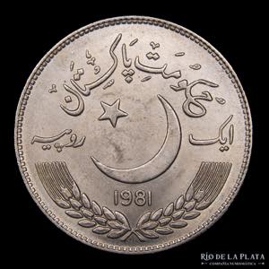 Pakistan. 1 Rupee 1981 FAO. Cu-Ni; 25.0mm; ... 