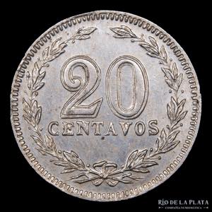 Argentina. 20 Centavos 1910. CuNi; 21.5mm; ... 