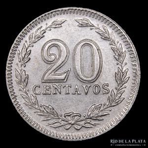 Argentina. 20 Centavos 1923. CuNi; 21.5mm; ... 