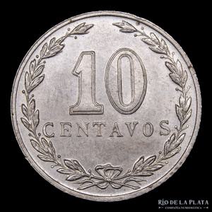 Argentina. 10 Centavos 1921. Cu-Ni; 19mm; ... 