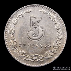 Argentina. 5 Centavos 1897. Escasa. CuNi; ... 