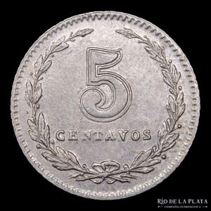 Argentina. 5 Centavos 1907. CuNi; 17mm; ... 