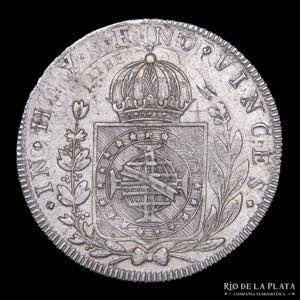 Brasil. Joao VI. 960 Reis 1824 R sobre Chile ... 