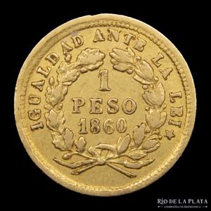Chile. 1 Peso 1860. Oro ... 