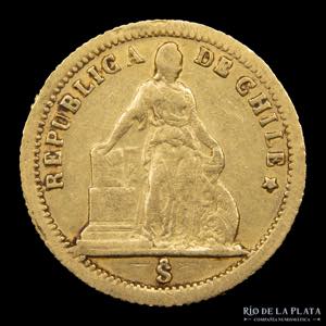 Chile. 1 Peso 1860. Oro Au.900; 14.0mm; ... 
