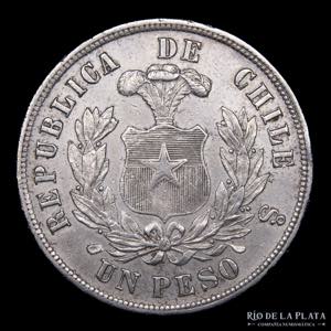 Chile. 1 Peso 1883 So. Santiago mint. AG.900 ... 
