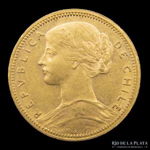 Chile. 10 Pesos 1896. Oro (AU.917); 21.0mm; ... 