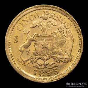 Chile. 5 Pesos 1895. Oro ... 