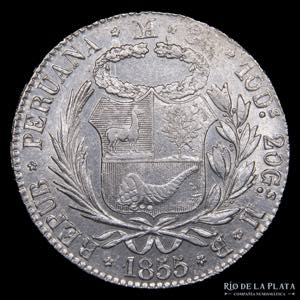 Perú. 8 Reales 1855 MB. ... 