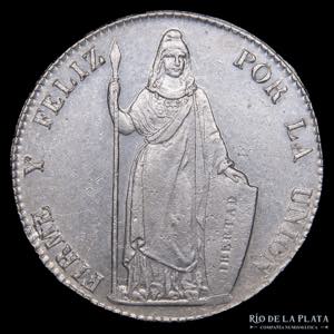 Perú. 8 Reales 1855 MB. Lima Mint. AG.903; ... 
