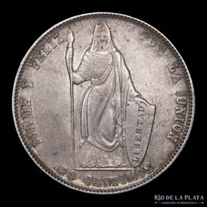Perú. 50 Centavos 1858 MB. Escasa/Scarce. ... 