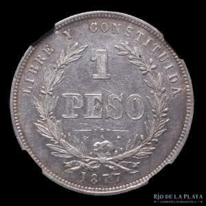 Uruguay. 1 Peso 1877 A. AG.900; ... 