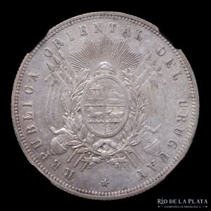Uruguay. 1 Peso 1877 A. AG.900; 37.0mm; ... 