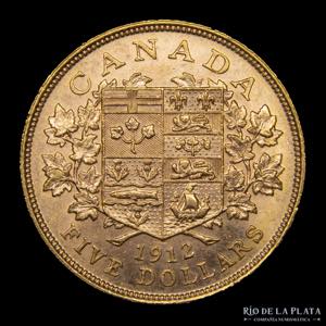 Canadá. 5 Dollars 1912. ... 