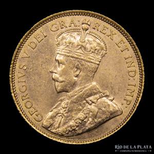 Canadá. 5 Dollars 1912. Oro (AU.900); ... 