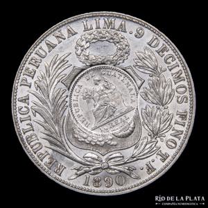 Guatemala. 1 Peso 1894. Resello sobre Perú ... 