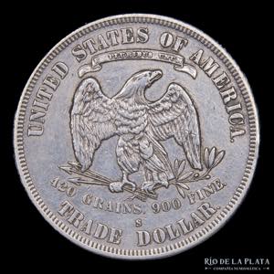 USA. 1 Dollar 1877 S. Trade Dollar. AG.900; ... 