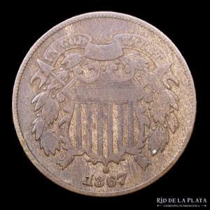 USA. 2 Cents 1867. ... 