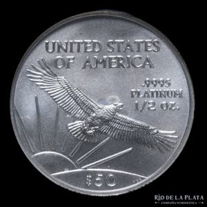USA. 50 Dollars 2008. Platinum Eagle. 1/2 ... 