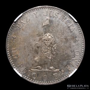 Paraguay. 1 Peso 1889. AG.900; ... 