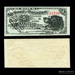 Paraguay. 5 Centavos Fuertes 1886.  Impreso ... 