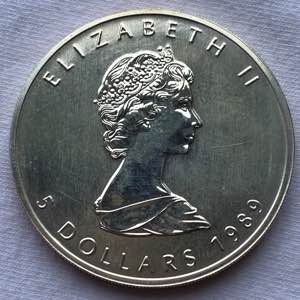 Canada Elisabetta II 5 Dollari Oncia 1989 ... 