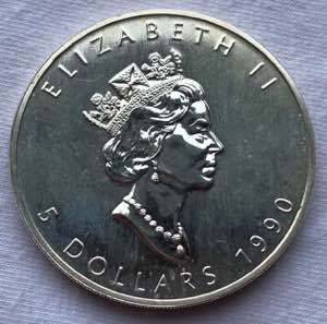 Canada Elisabetta II 5 Dollari Oncia 1990 ... 