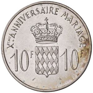 Monaco - Ranieri III (1949-2005) 10 Franchi ... 