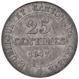 Svizzera - Ginevra - 25 Centesimi 1847 - KM# ... 