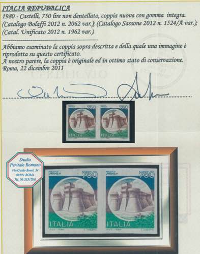 Castelli, 750 lire n. 1524A, in ... 