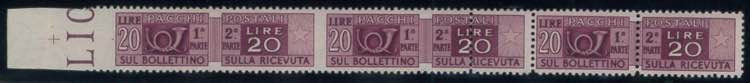 Pacchi Postali, 20 lire n. 74/Ite: ... 
