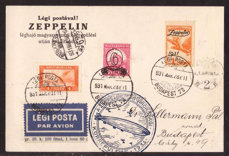 UNGHERIA - Zeppelin 1 p. P.A. n. ... 