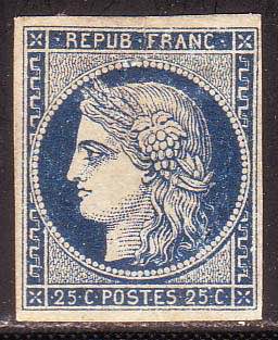 FRANCIA - 25 c. azzurro scuro n. ... 