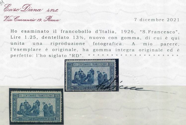 San Francesco, 1,25 lire dent. 13 ... 