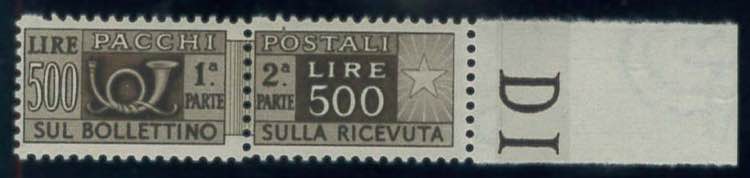 Pacchi Postali 500 lire n. 80, con ... 
