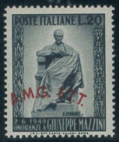 Mazzini, 20 lire n. 47a, con sovr. ... 