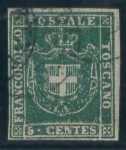 5 c. verde n. 18, ben marginato. (450)